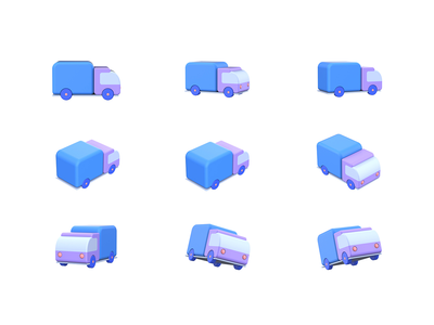 卡车 3D 图标(Truck 3D icon)