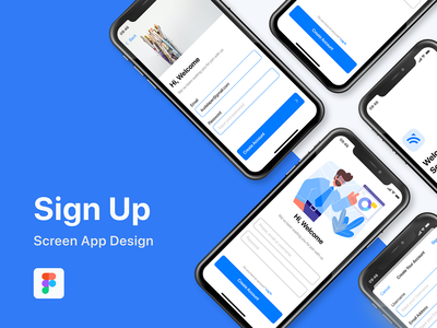 注册移动应用程序屏幕模板(Sign Up Mobile App Screen Template)