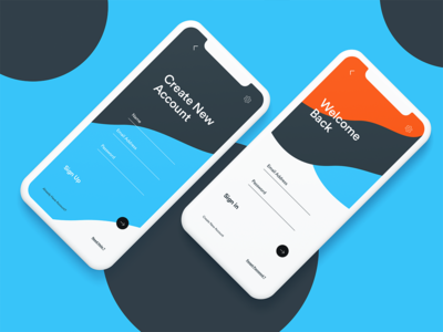 登录和注册屏幕 UI 草图(Login and Sign Up Screen UI Sketch)