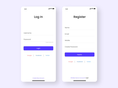 注册 登录屏幕(sign up sign in screen)