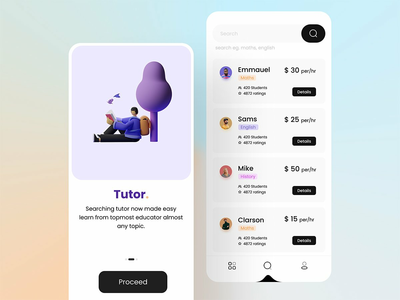 导师应用程序 UI 套件(Tutor app UI kit)