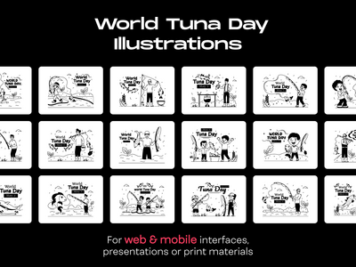 25 幅世界金枪鱼日插图(25 World Tuna Day illustrations)