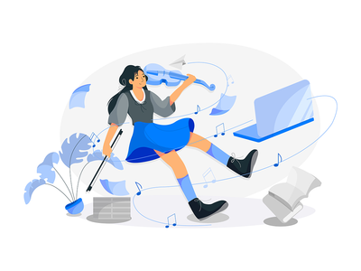 在线课程场景图(Online Course Scene Illustration)