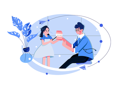 牙医教儿童患者刷牙颌模型(Dentist teaching a child patient to brush teeth jaw model)