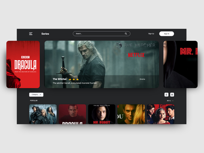 系列网站设计暗版(Series Website Design Dark Version)