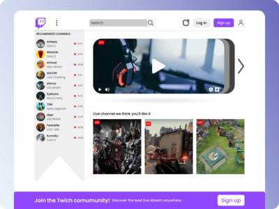 Twitch 重新设计概念(Twitch redesign concept)