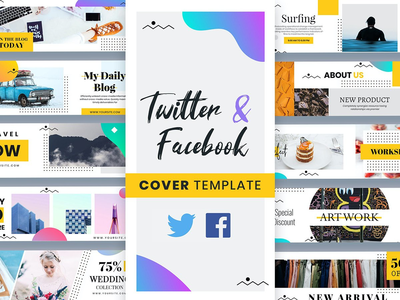 Twitter 和 Facebook 封面模板(Twitter & Facebook Cover Templates)
