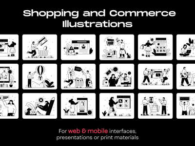 50 个 Glyph 电子商务插图(50 Glyph E-commerce Illustrations)