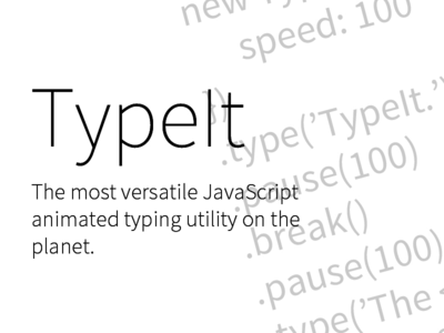 键入它。最通用的 JS 打字机实用程序(TypeIt. The Most Versatile JS Typewriter Utility)
