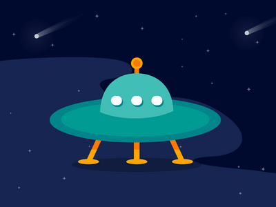 不明飞行物平面图标(UFO plane flat icon)