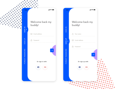 移动应用程序的登录和注册屏幕概念(Sign In and Sign Up screens concept for Mobile app)