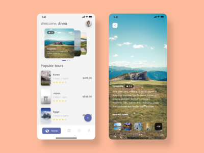 移动应用程序的 UI 概念(UI concept for Travel app on mobile)