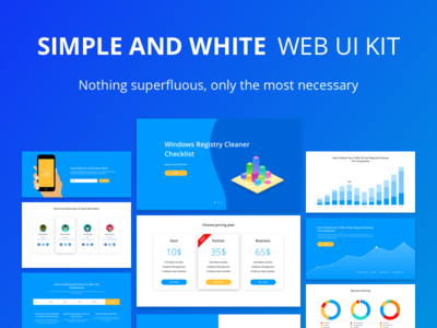 简单和白色的 UI 套件(Simple And White Ui Kit)