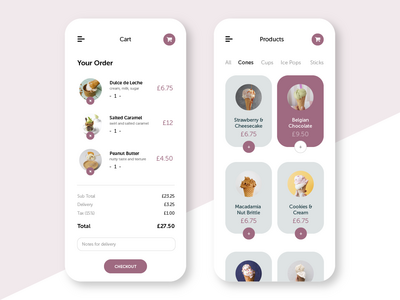 冰淇淋店应用概念(Ice Cream Shop App Concept)