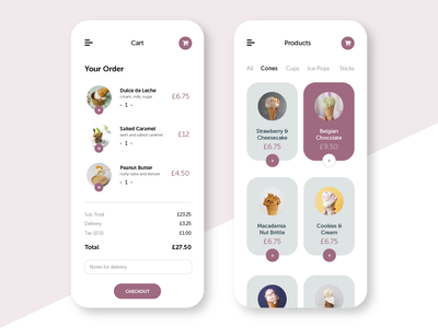 冰淇淋店应用概念(Ice Cream Shop App Concept)