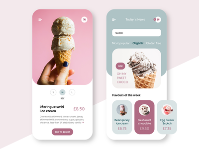 冰淇淋店应用概念(Ice Cream Shop App Concept)