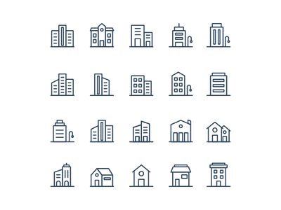 建筑线图标(Building Line Icon)