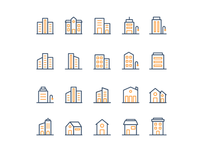 建筑双色调图标(Building Duotone Icon)