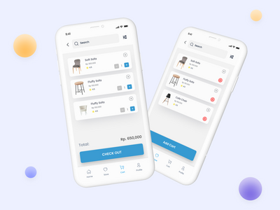 简单的家具应用程序（保存和购物车）(Simple Futniture App ( Save & cart ))