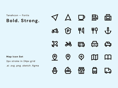 UI 图标集-地图(UI Icon Set - Map)