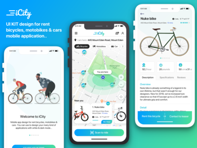 iCity - 租自行车移动应用(iCity - Rent bikes Mobile App)