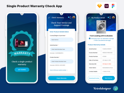 单一产品保修检查 App UI(Single Product Warranty Check App UI)