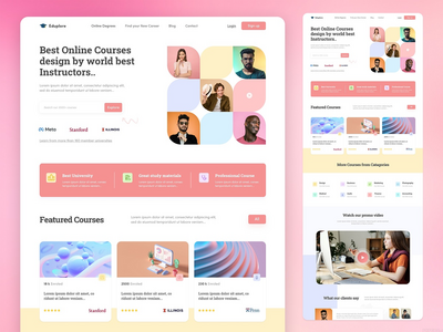 现代在线教育网页模板(Modern Online education web template)
