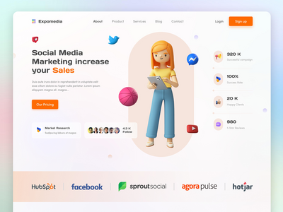 社交媒体营销网页模板(Social Media Marketing Web Template)