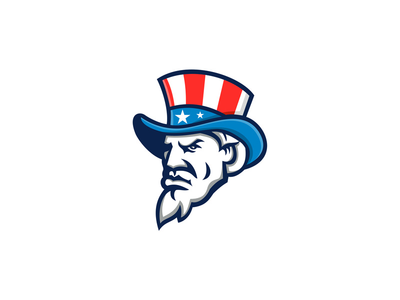 穿着美国礼帽吉祥物的山姆大叔(Uncle Sam Wearing USA Top Hat Mascot)
