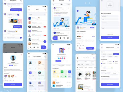 大学社交博客 - 应用 UIUX 设计(University Social Blog - App UIUX Design)