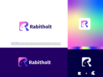 R字母标志标志设计-R标志-R字母标志兔子标志(R letter mark logo design - R logo - R letter logo  Rabbit logo)