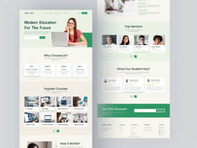 电子学习登陆页面设计(E-Learning Landing Page Design)