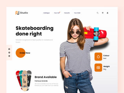 滑板着陆页设计 V01(Skateboard Landing Page Design V01)