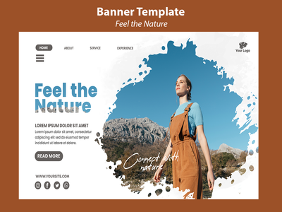 感受自然横幅模板免费(Feel the nature banner template Free)