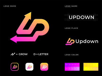 向上向下标志设计模板(Up Down Logo Design Template)