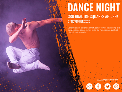 舞会音乐学横幅模板免费 Psd(Dance party musicology banner template Free Psd)