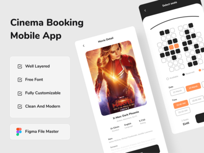 Cinemx - 电影票预订移动应用程序设计(Cinemx - Cinema Tickets Booking Mobile App Design)