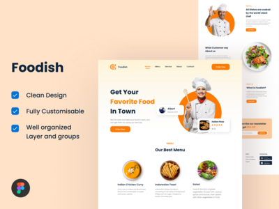 餐厅登陆页面 - Foodish(Restaurant Landing Page - Foodish)