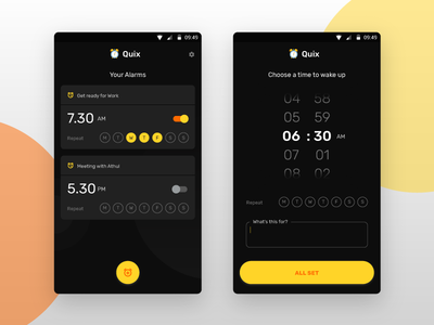 Quix 闹钟应用程序 UI(Quix Alarm Clock App UI)
