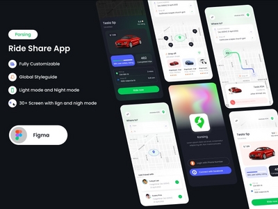 Rideshare 移动应用程序用户界面(Rideshare Mobile app ui)