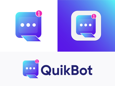 (Q+Message) - QuikBot 标志设计((Q+Message) - QuikBot Logo Design)
