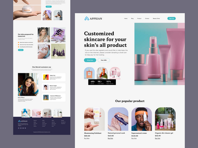护肤品登陆页面(skincare porduct landing page)