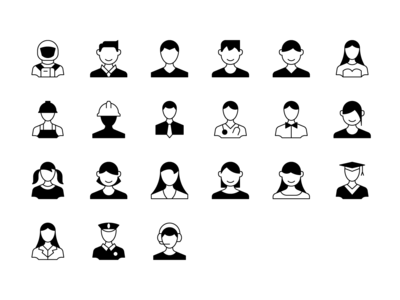 21 个用户头像图标(21 User Avatars icons)