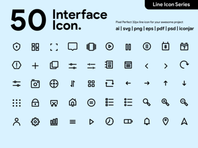 Kawaicon - 50 用户界面行图标(Kawaicon - 50 User Interface Line Icon)