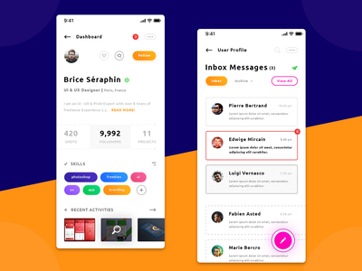 用户资料和收件箱消息 iOS 应用(User Profile & Inbox Messages iOS App)