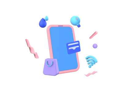 公用事业支付 3d 插图(Utilities Payment 3D Illustration)