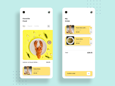 家和我的订单屏幕概念(Home and My order screens concept)