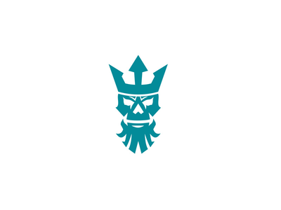 海神骷髅头戴皇冠图标(Poseidon Skull Wearing Crown Icon)