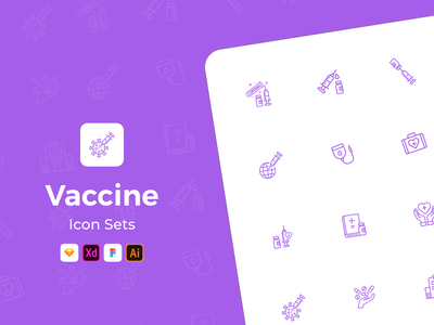 疫苗图标集 Covid(Vaccine icon set Covid)