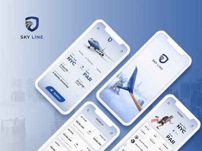 天际线-航班预订移动应用程序概念(SkyLine - Flight Booking Mobile App Concept)